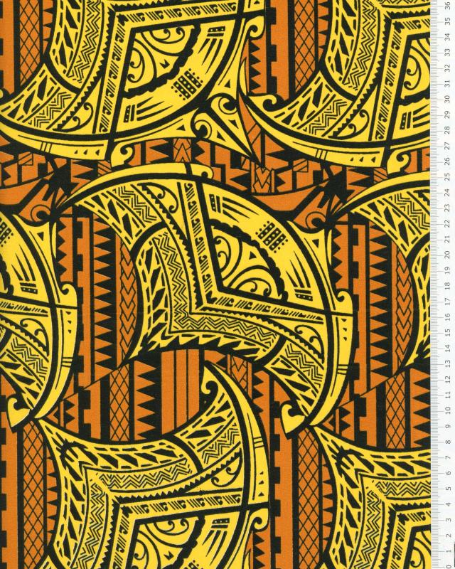 Polynesian fabric ITOITO Orange - Tissushop